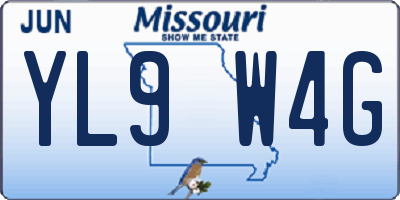 MO license plate YL9W4G
