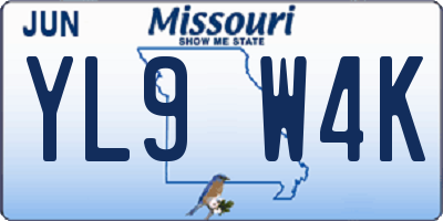 MO license plate YL9W4K