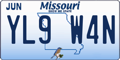 MO license plate YL9W4N
