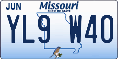 MO license plate YL9W4O