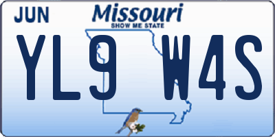MO license plate YL9W4S