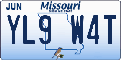 MO license plate YL9W4T