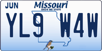MO license plate YL9W4W