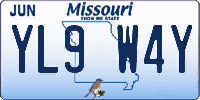 MO license plate YL9W4Y
