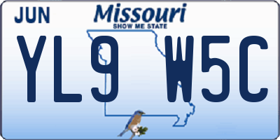 MO license plate YL9W5C
