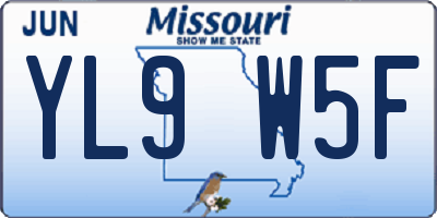 MO license plate YL9W5F