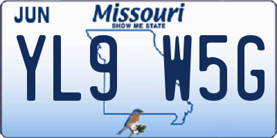 MO license plate YL9W5G
