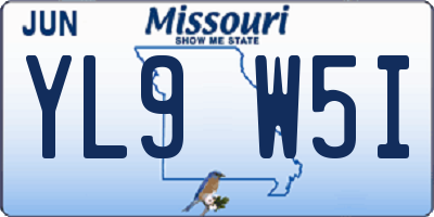 MO license plate YL9W5I