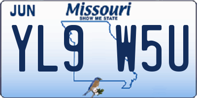 MO license plate YL9W5U