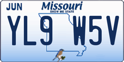 MO license plate YL9W5V