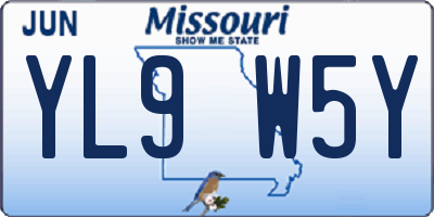 MO license plate YL9W5Y
