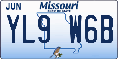 MO license plate YL9W6B
