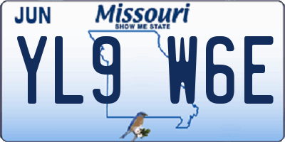 MO license plate YL9W6E
