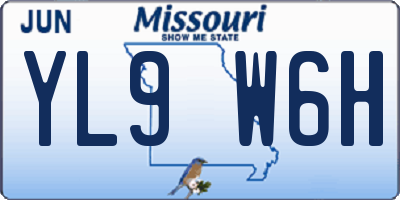MO license plate YL9W6H