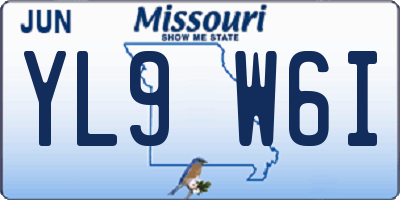 MO license plate YL9W6I