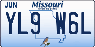 MO license plate YL9W6L