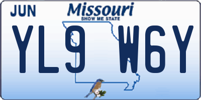 MO license plate YL9W6Y
