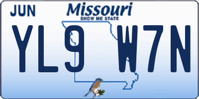 MO license plate YL9W7N
