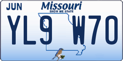 MO license plate YL9W7O