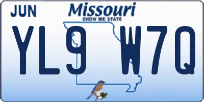 MO license plate YL9W7Q