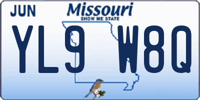 MO license plate YL9W8Q