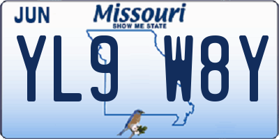 MO license plate YL9W8Y