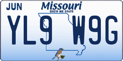 MO license plate YL9W9G