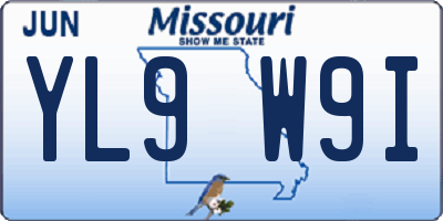 MO license plate YL9W9I