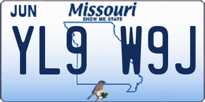 MO license plate YL9W9J
