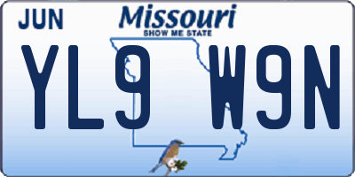 MO license plate YL9W9N