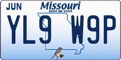 MO license plate YL9W9P