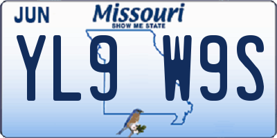 MO license plate YL9W9S
