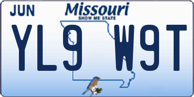 MO license plate YL9W9T