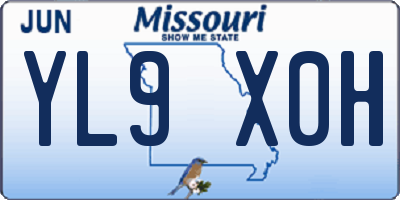 MO license plate YL9X0H