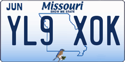 MO license plate YL9X0K
