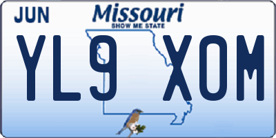 MO license plate YL9X0M