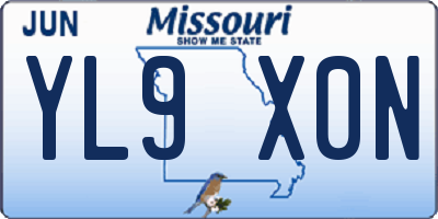 MO license plate YL9X0N