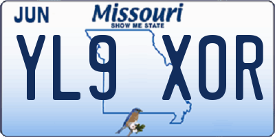 MO license plate YL9X0R