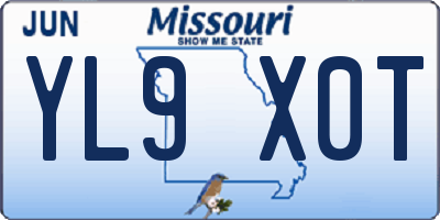 MO license plate YL9X0T