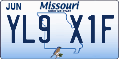 MO license plate YL9X1F