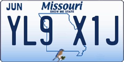 MO license plate YL9X1J