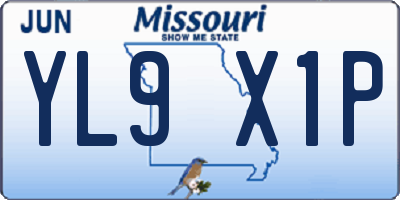 MO license plate YL9X1P