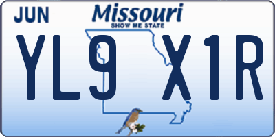MO license plate YL9X1R