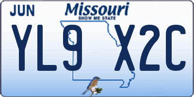 MO license plate YL9X2C