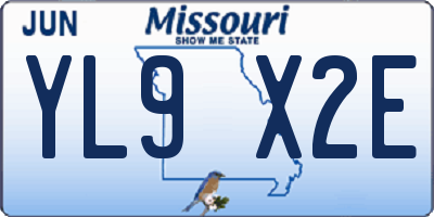 MO license plate YL9X2E