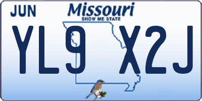 MO license plate YL9X2J