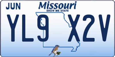 MO license plate YL9X2V
