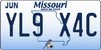 MO license plate YL9X4C