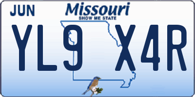 MO license plate YL9X4R
