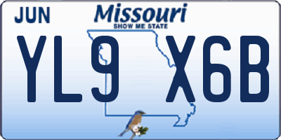 MO license plate YL9X6B